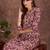 Wine rayon geometric printed ethnic kurta palazzo set