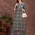 Teal rayon geometric printed ethnic kurta palazzo set