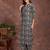 Teal rayon geometric printed ethnic kurta palazzo set