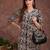 Black rayon floral printed ethnic kurta palazzo set