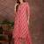 Pink rayon floral printed ethnic kurta palazzo set