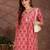 Pink rayon floral printed ethnic kurta palazzo set