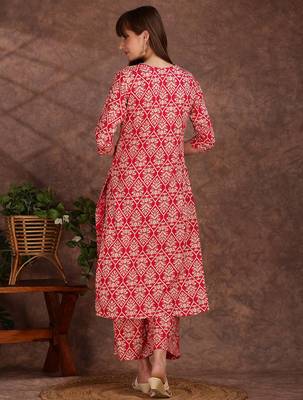 Pink rayon floral printed ethnic kurta palazzo set 3