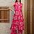 Pink silk blend floral printed ethnic kurta palazzo set