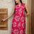 Pink silk blend floral printed ethnic kurta palazzo set