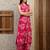 Pink silk blend floral printed ethnic kurta palazzo set