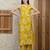 Mustard silk blend floral printed ethnic kurta palazzo set