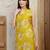 Mustard silk blend floral printed ethnic kurta palazzo set