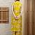 Mustard silk blend floral printed ethnic kurta palazzo set