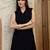 Black silk blend plain ethnic kurta palazzo set