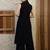 Black silk blend plain ethnic kurta palazzo set