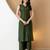 Olive silk blend plain ethnic kurta palazzo set