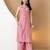Pink silk blend plain ethnic kurta palazzo set