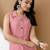 Pink silk blend plain ethnic kurta palazzo set