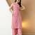 Pink silk blend plain ethnic kurta palazzo set