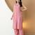 Pink silk blend plain ethnic kurta palazzo set
