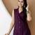 Purple silk blend plain ethnic kurta palazzo set