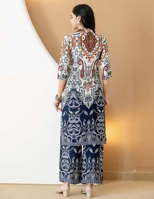 Multicolor rayon floral print ethnic kurta palazzo set 3