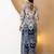 Multicolor rayon floral print ethnic kurta palazzo set