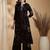 Black rayon floral print ethnic kurta palazzo set