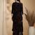 Black rayon floral print ethnic kurta palazzo set