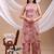 Pink rayon floral print ethnic kurta palazzo set