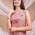Pink rayon floral print ethnic kurta palazzo set