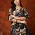 Black rayon floral print ethnic kurta palazzo set
