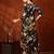 Black rayon floral print ethnic kurta palazzo set
