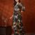 Black rayon floral print ethnic kurta palazzo set