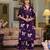 Purple cotton floral print ethnic kurta palazzo set