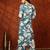 Turquoise rayon floral print ethnic kurta palazzo set