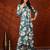 Turquoise rayon floral print ethnic kurta palazzo set
