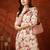 Pink cotton floral print ethnic kurta palazzo set