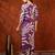 Purple rayon dots print ethnic kurta palazzo set