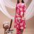 Pink rayon floral print ethnic kurta palazzo set