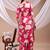 Pink rayon floral print ethnic kurta palazzo set