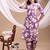 Lavender rayon floral print ethnic kurta palazzo set