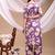 Lavender rayon floral print ethnic kurta palazzo set