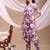 Lavender rayon floral print ethnic kurta palazzo set
