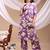 Lavender rayon floral print ethnic kurta palazzo set