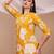 Yellow rayon floral print ethnic kurta palazzo set