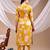 Yellow rayon floral print ethnic kurta palazzo set