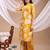 Yellow rayon floral print ethnic kurta palazzo set
