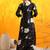 Black cotton floral print ethnic kurta palazzo set