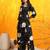 Black cotton floral print ethnic kurta palazzo set