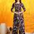 Brown cotton geometric print ethnic kurta palazzo set