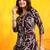 Brown cotton geometric print ethnic kurta palazzo set