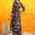Brown cotton geometric print ethnic kurta palazzo set