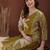 Olive rayon floral print ethnic kurta palazzo set